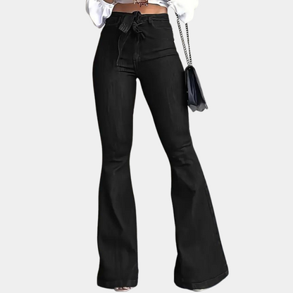 Terza - Flared women's trousers with high waist