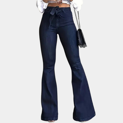 Terza - Flared women's trousers with high waist