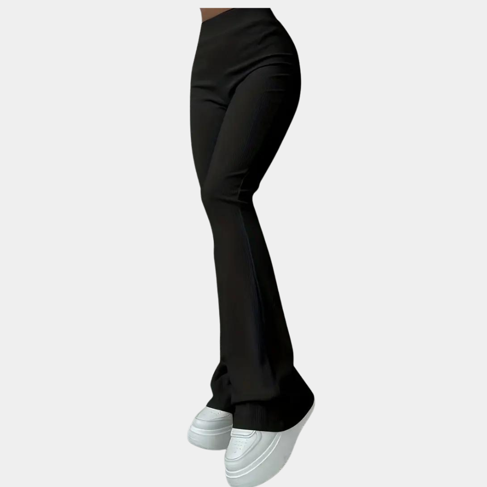 Franca - Ribbed flared trousers for women