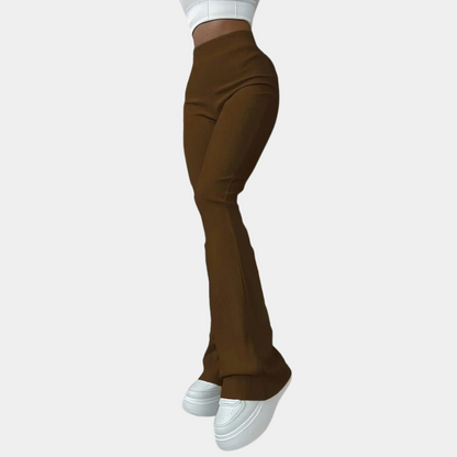 Franca - Ribbed flared trousers for women