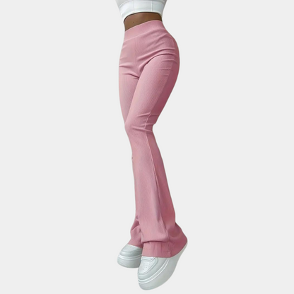 Franca - Ribbed flared trousers for women