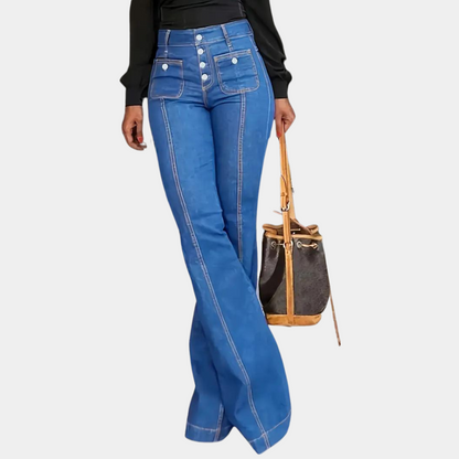 Lara - Flared high waisted women's trousers