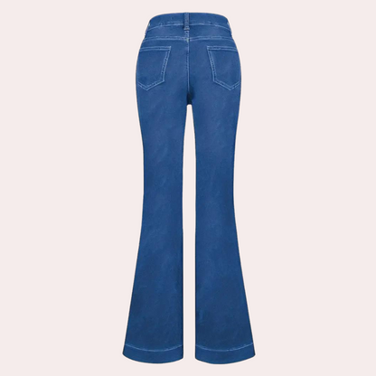 Lara - Flared high waisted women's trousers