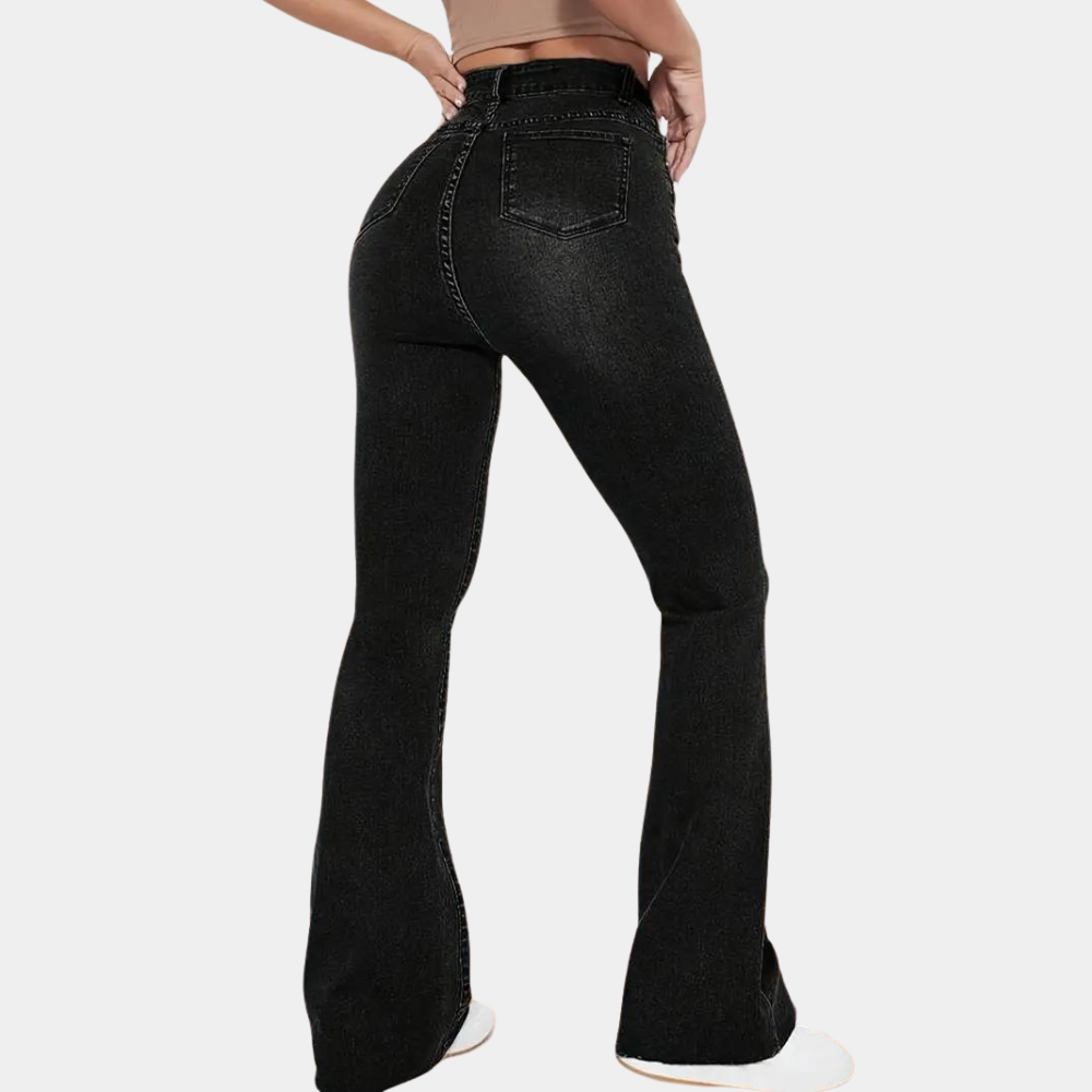 Colette - Casual flared high waisted women's trousers