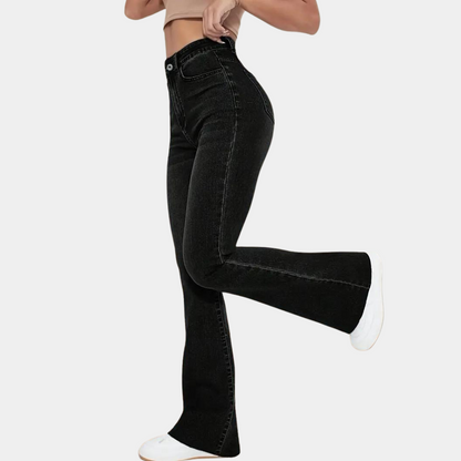 Colette - Casual flared high waisted women's trousers