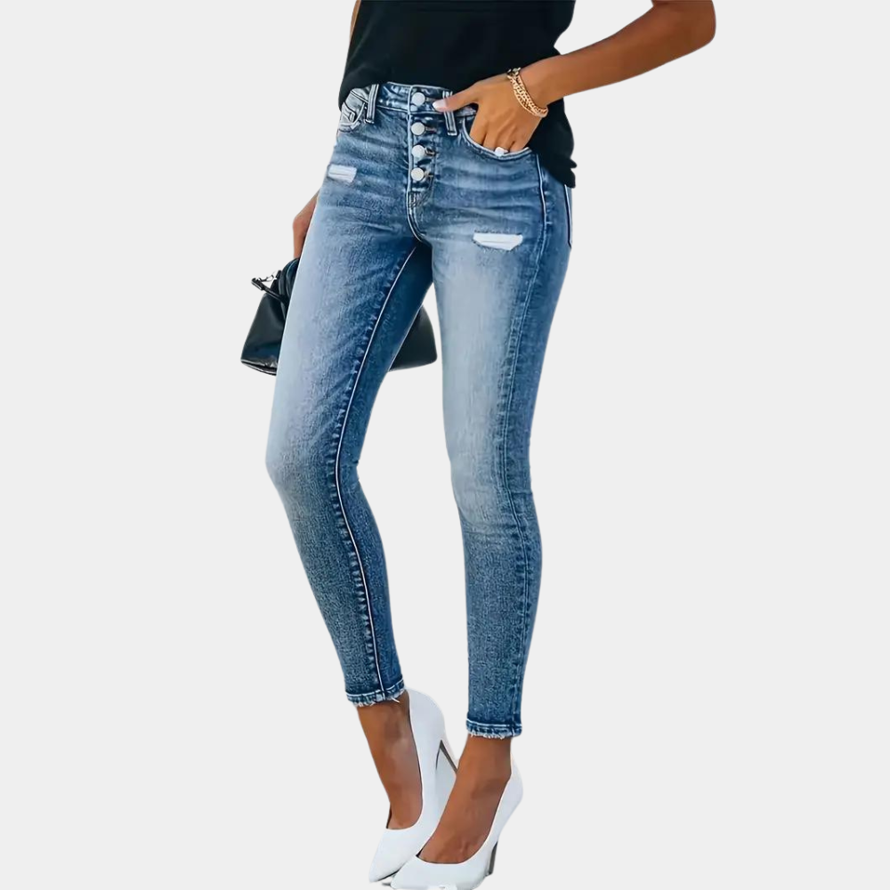 Ember - Skinny women's jeans with buttons