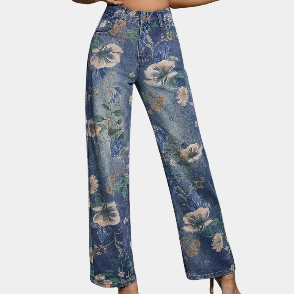 Asenka - Floral jeans for women