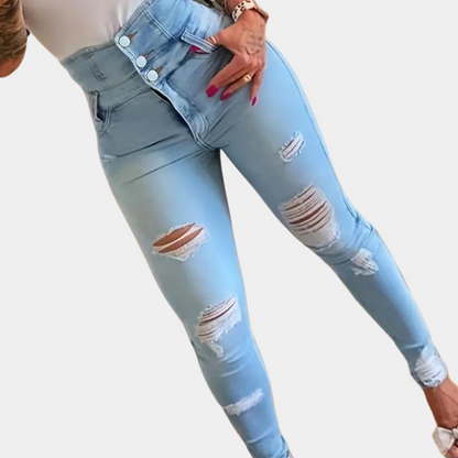 Elizabete - Gescheurde jeans met hoge taille voor dames