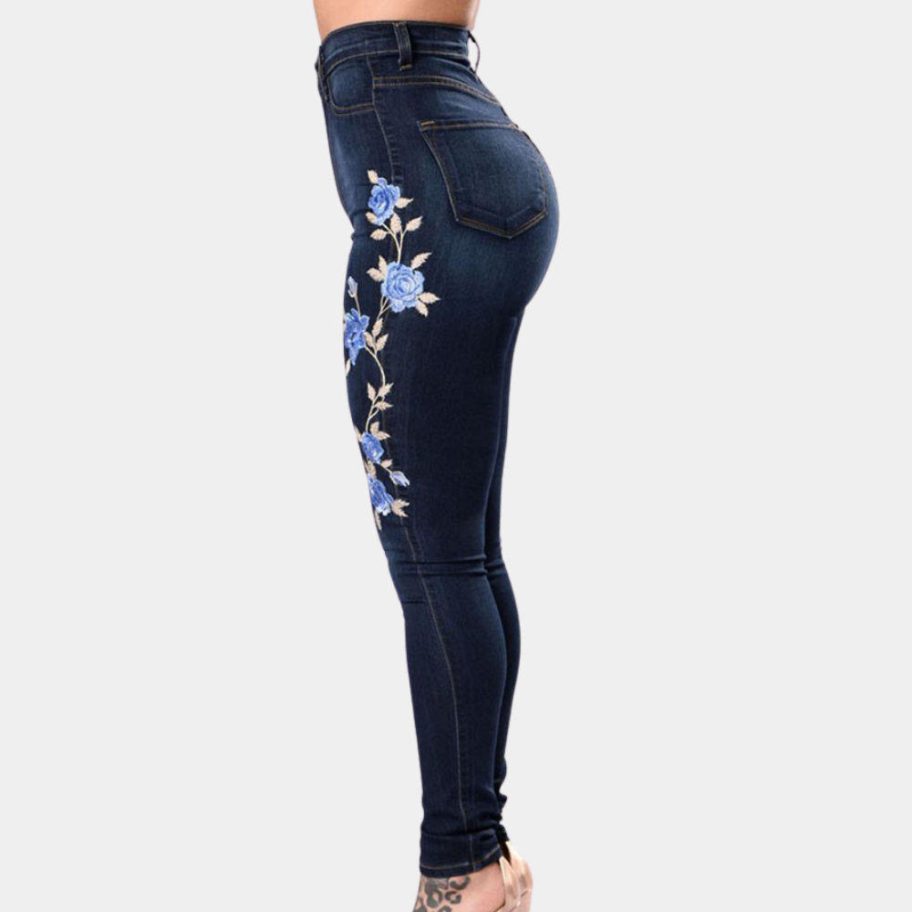 Ingrida - Embroidered skinny jeans for women