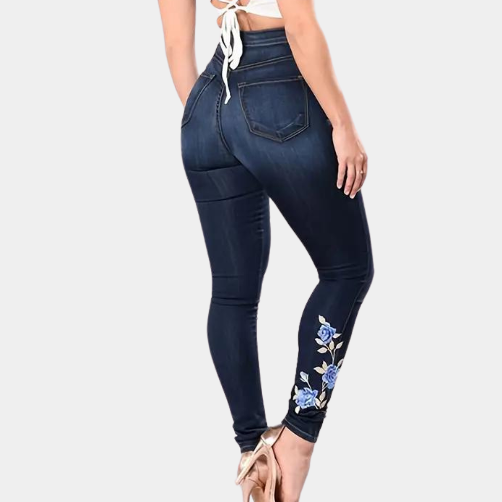 Ingrida - Embroidered skinny jeans for women