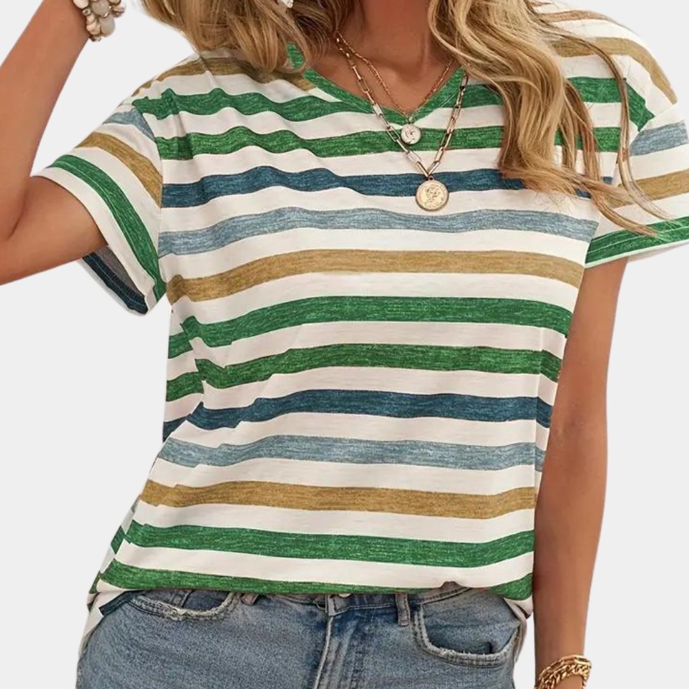 Aika - Casual striped women's t-shirt