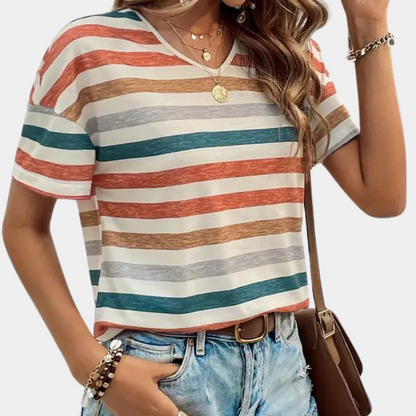 Aika - Casual striped women's t-shirt