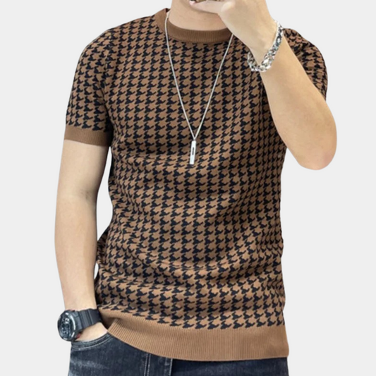 Adrianus - Houndstooth style shirt for men