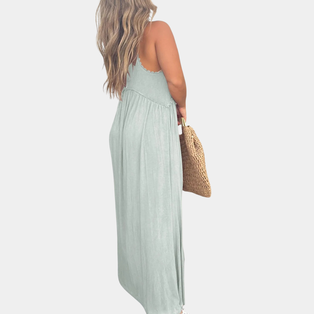 Anda - Simple long women's dress with slit