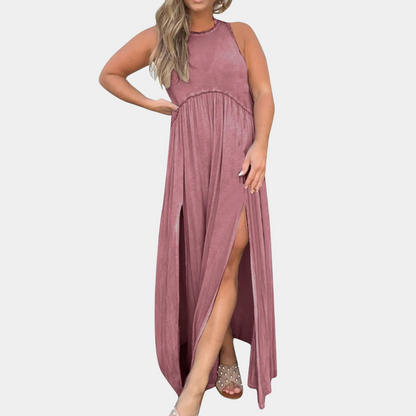 Anda - Simple long women's dress with slit