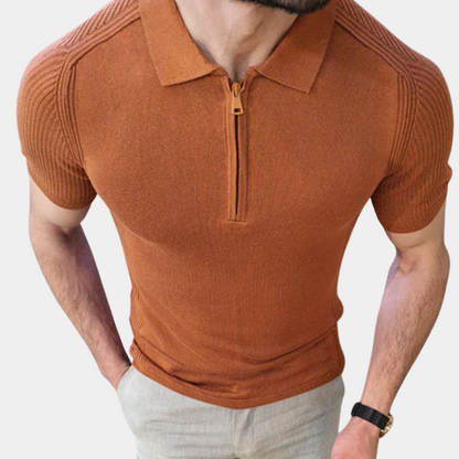 Men's polo shirt with zipper