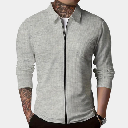 Casual men's jacket with zipper