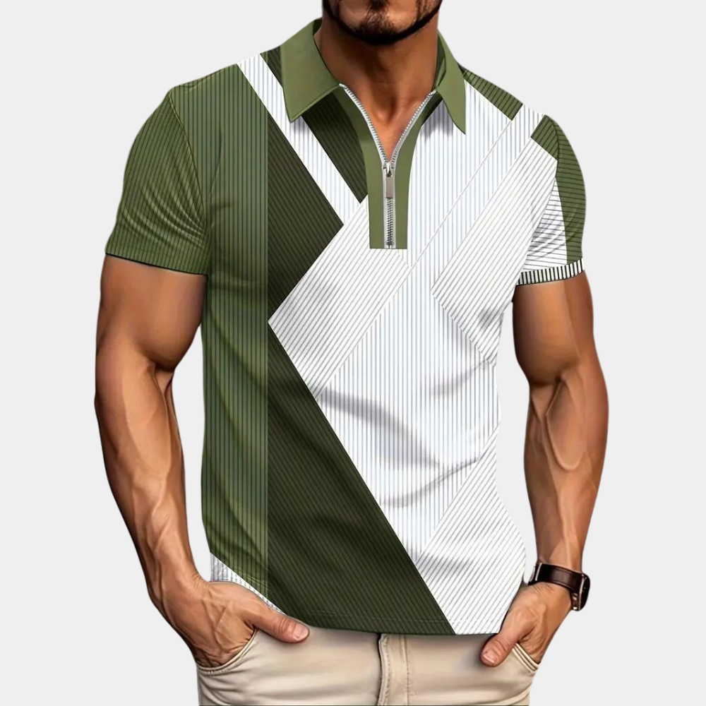 Stylish color block polo for men