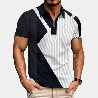 Stylish color block polo for men