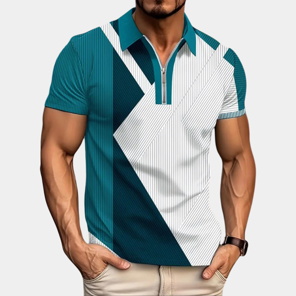 Stylish color block polo for men