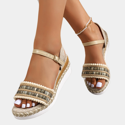 Trendy summer women's sandals with wedge heel