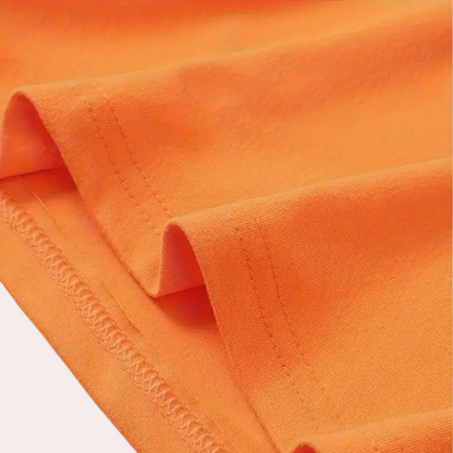 Short sleeve t-shirt with orange crew neck