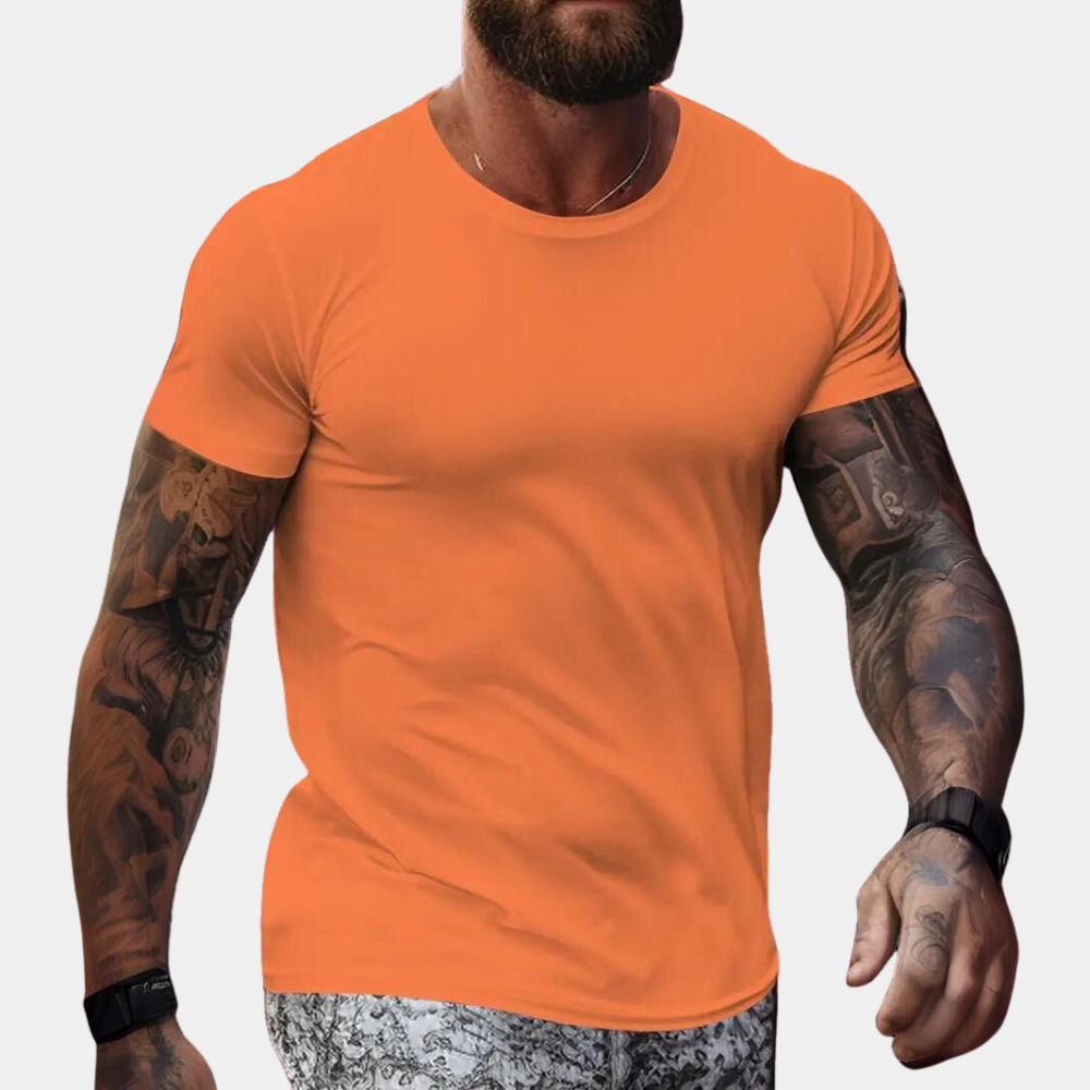 Lichtgewicht oranje t-shirt met korte mouwen