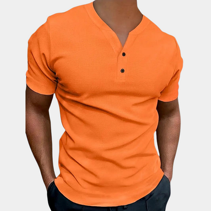 Men's T-shirt orange with v-neck