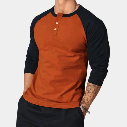 Slim fit oranje heren t-shirt