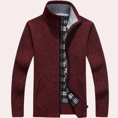 Casual knitted men's cardigan