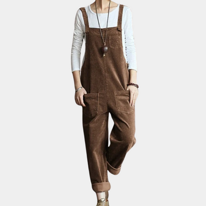 Casual corduroy jumpsuit for women