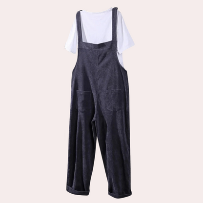 Casual corduroy jumpsuit for women