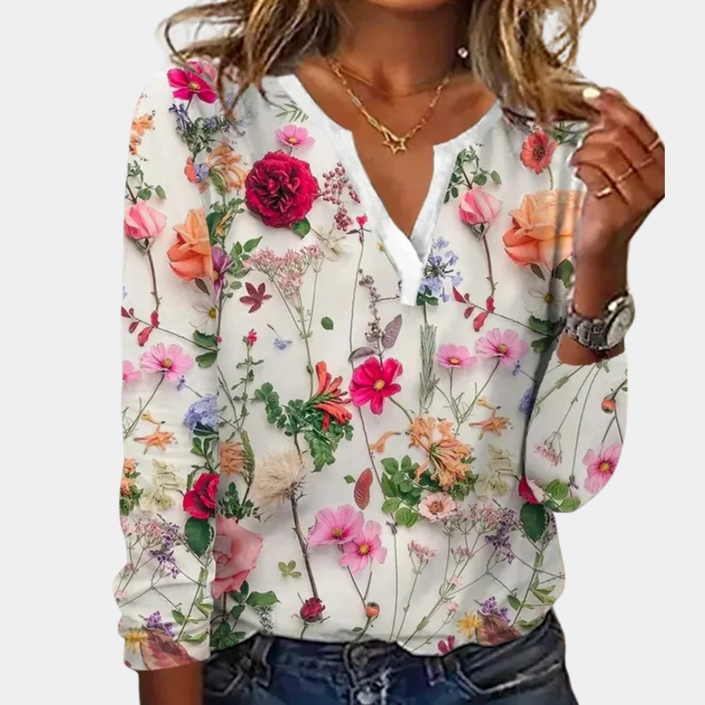 Casual floral blouse for women