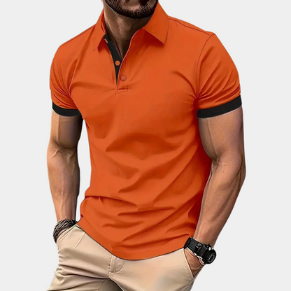 Stylish orange men's polo shirt