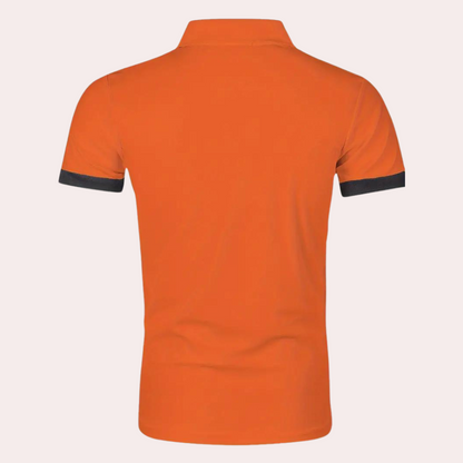 Stylish orange men's polo shirt