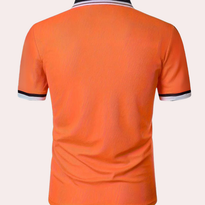 Elegant orange men's polo shirt