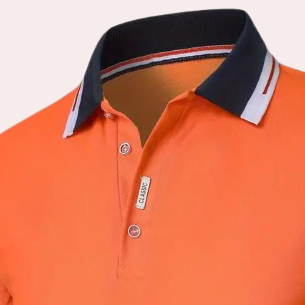 Elegant orange men's polo shirt