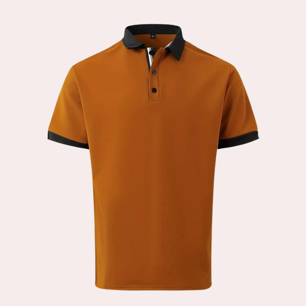 Orange short sleeve shirt for men