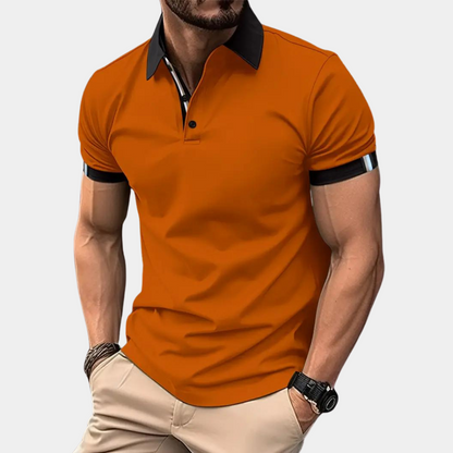 Orange short sleeve shirt for men