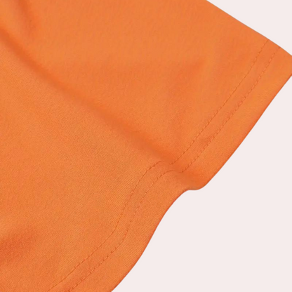 Slim fit orange men's t-shirt with turtleneck