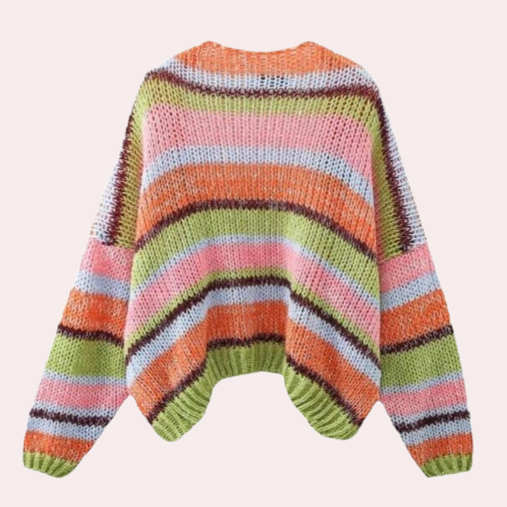 Colorful striped women's sweater