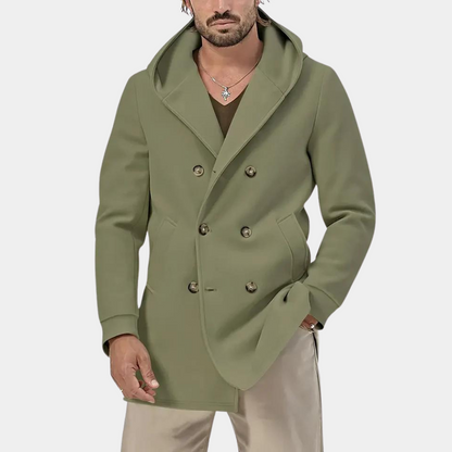 Men's Casual Hooded Trench Coat