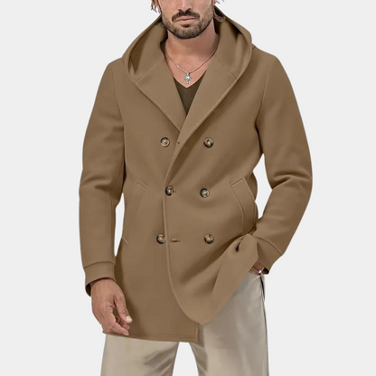 Men's Casual Hooded Trench Coat