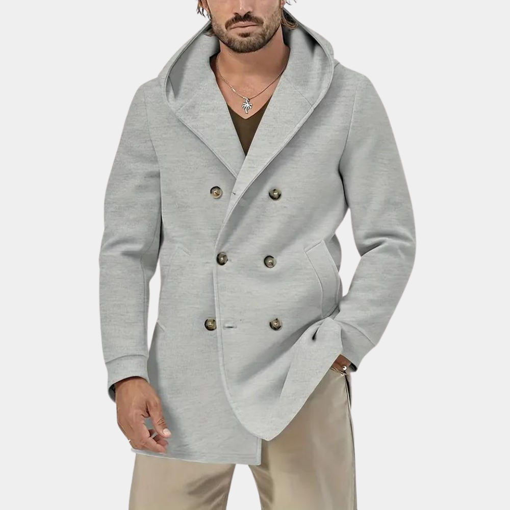 Men's Casual Hooded Trench Coat