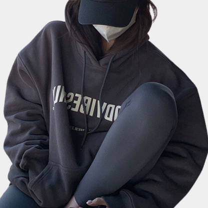 Warm and printed women's hoodie