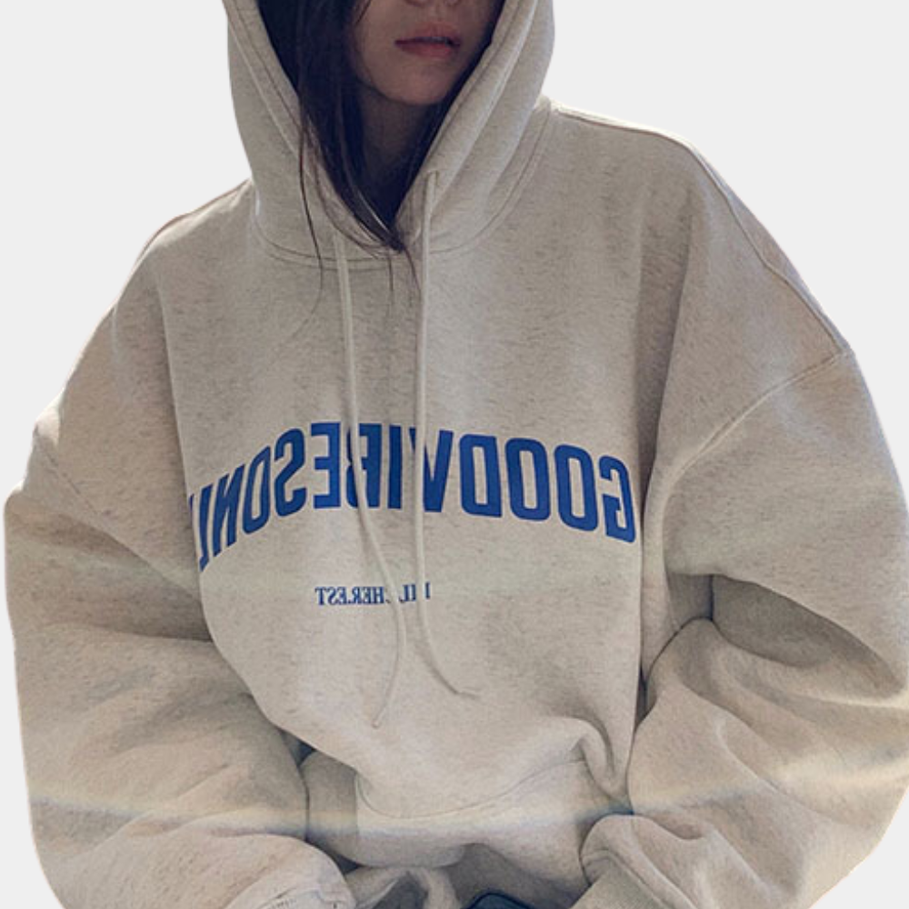 Warm and printed women's hoodie