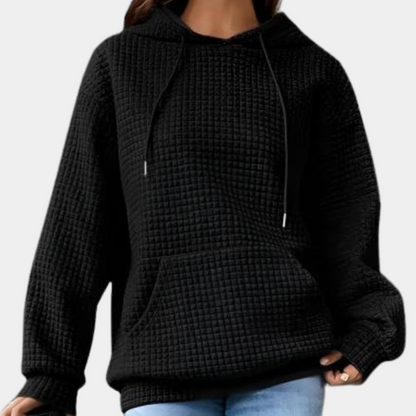 Casual hooded pullover with drawstring for women