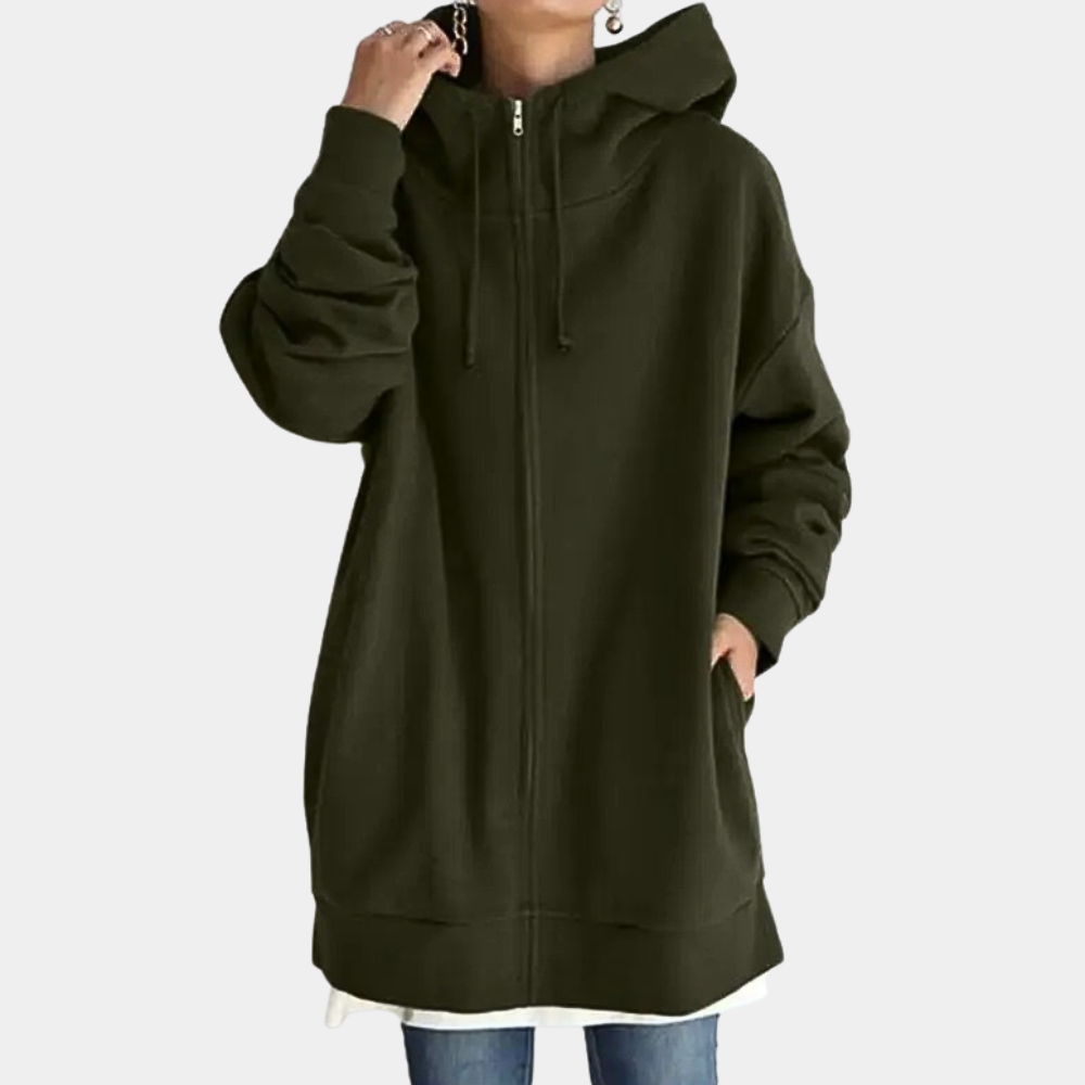 Stylish zip-up hoodie for women