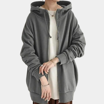 Stylish zip-up hoodie for women