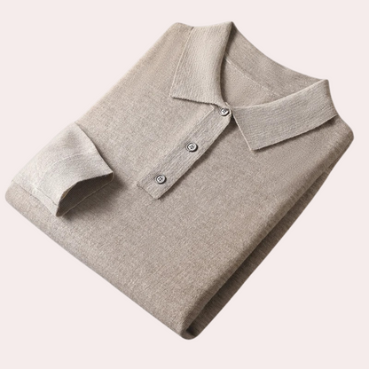 Warm men's polo with full sleeves